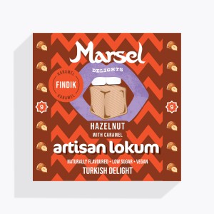 Marsel Delights - Fındıklı Karamelli Vegan Lokum - 9 Adet