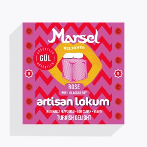 Marsel Delights - Güllü Vegan Lokum - 9 Adet