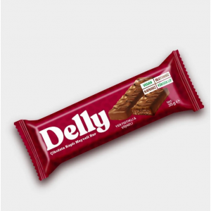 Delly Çikolata Kaplı Yer Fıstıklı - Vişneli Meyveli Bar 35g